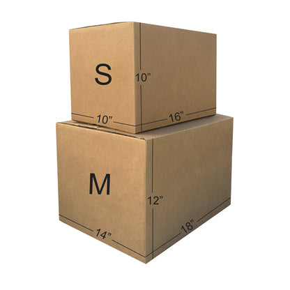 Amazon Basics Moving Boxes Kit, Small and Medium Cardboard Box Combo, 15 Pack, Assorted, Brown