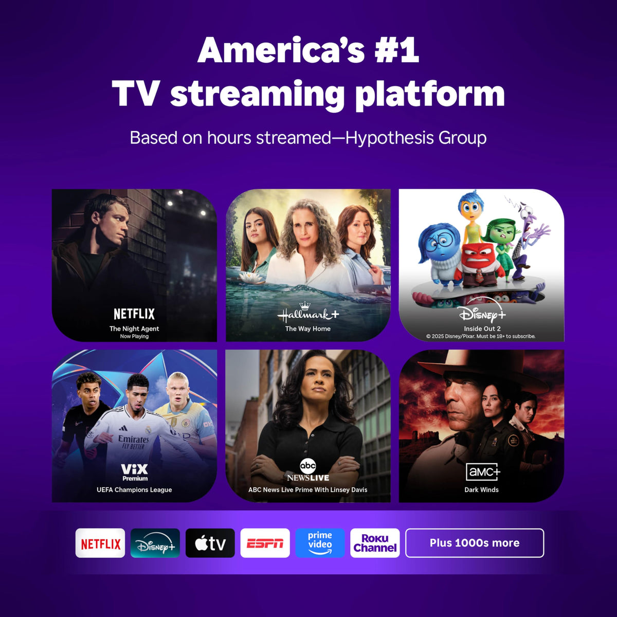 Roku Smart TV 2025 – 55-Inch Select Series, 4K HDR TV – Roku TV with Enhanced Voice Remote – Flat Screen LED Television with Wi-Fi for Streaming Live Local News, Sports, Family Entertainment