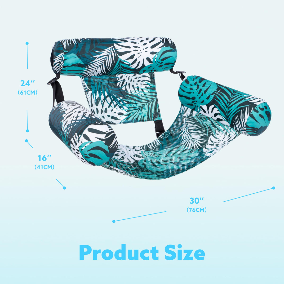 Sloosh Pool Floats Adult, 2 Packs Inflatable Pool Lounge Chairs,Blow up Hammock Pool Noodles Floats for Adults,Floating Water Chair for Pool Party Lake River Water Fun(Tropical Leaves-Green,Blue)