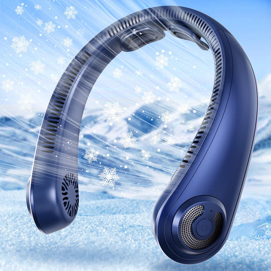 Neck Fans that Blow Cold Air - Portable Rechargeable Personal Cooling Wearable Neck Fan With 5 Speeds, Neck Support, USB Bladeless Lightweight Fan for Hot Flashes, Disneyland, Travel, Women, Men