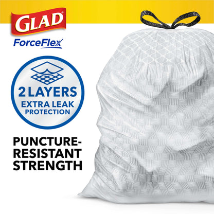 Glad ForceFlex Tall Kitchen Drawstring Trash Bags, 13 Gal, Fresh Clean, 80 Ct (Package May Vary)
