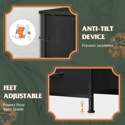 WLIVE Storage Organizer Unit with 12 Fabric Bins, Storage Drawers Organizer with Steel Frame, Tall Storage Tower Organizaton for Living Room, Hallway, Office, Charcoal Black