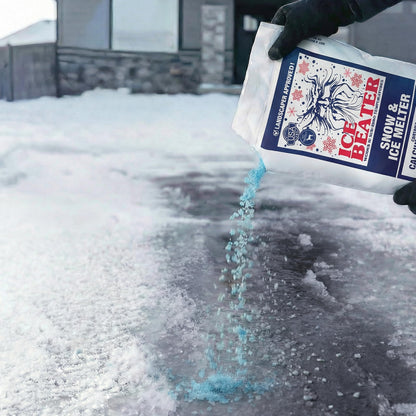 Snow Joe Ice Beater Calcium Blend Powerful Ice Melt, 50 Pound Bag - Works to -15°F Safe for Sidewalks, Driveways, and Walkways