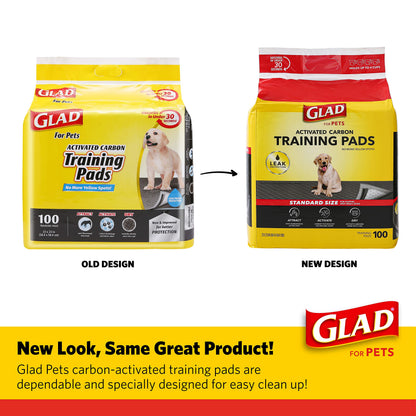 Glad for Pets Black Charcoal Puppy Pads 23" x 23" AllinOne Puppy Potty Training Pads That ABSORB & NEUTRALIZE Urine Instantly New & Improved Quality Puppy Pee Pads, (Pack of 1, 100 Count Total)