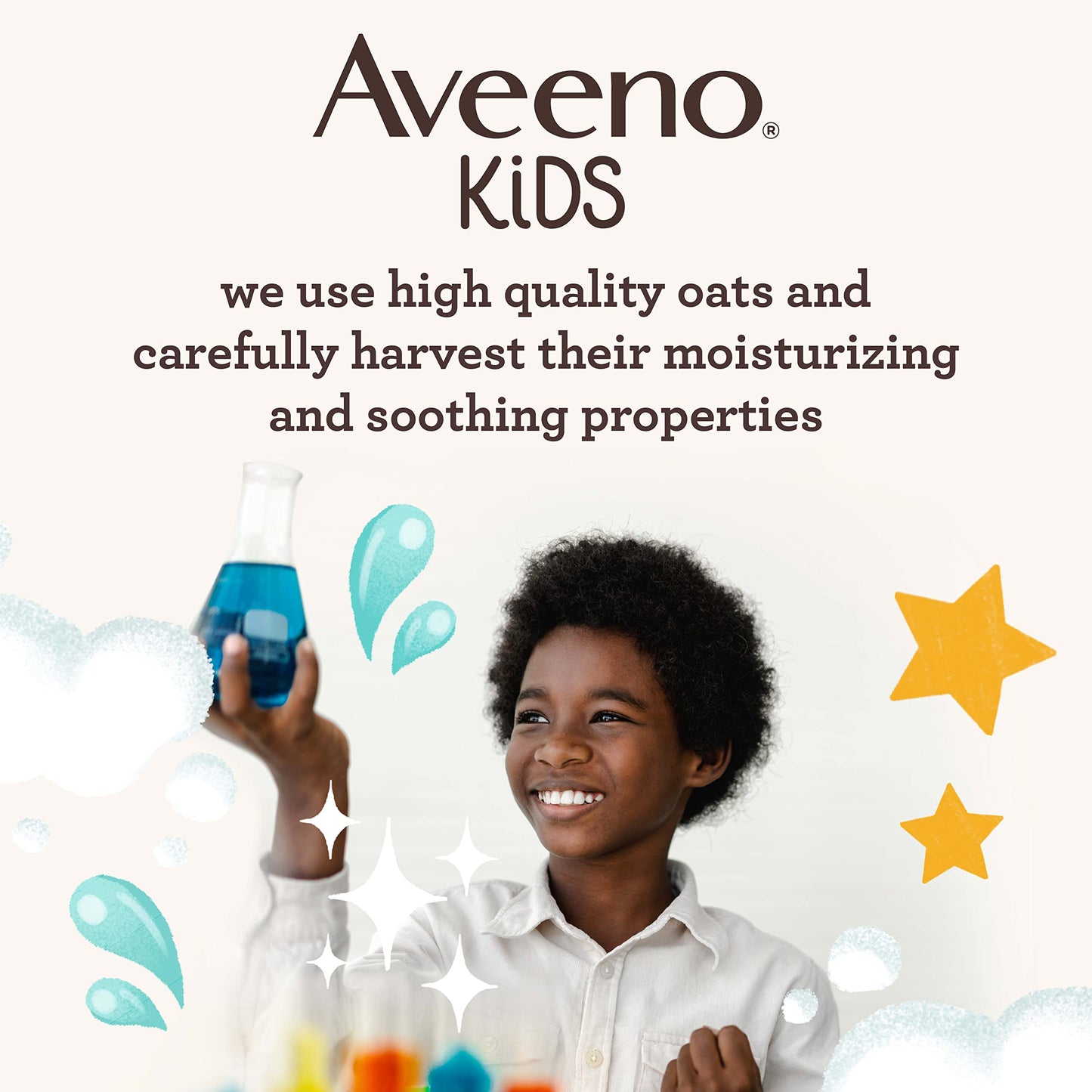 Aveeno Kids Face & Body Wash for Sensitive Skin, Oat Extract, Tear-Free, Non-Drying, Light Scent, Pump Dispenser, Hypoallergenic, Phthalate, Sulfate & Dye Free, 18 fl oz