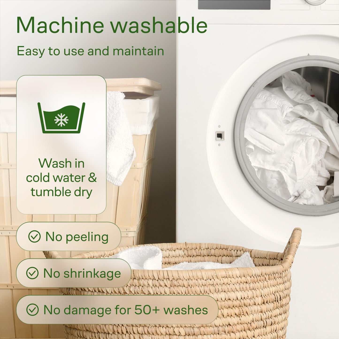 Ultra Soft Queen Size Mattress Topper - Viscose Made from Bamboo Pillow Top Mattress Pad for Back Pain Relief - Naturally Cooling for Hot Sleepers, Green