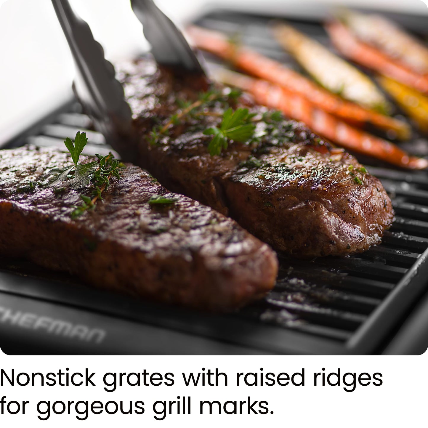 Chefman Electric Smokeless Indoor Grill w/ Non-Stick Cooking Surface & Adjustable Temperature Knob from Warm to Sear for Customized BBQing, Dishwasher Safe Removable Water Tray, Black