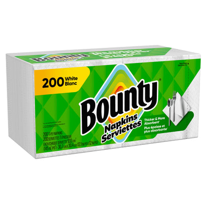 Bounty Quilted Napkins 1-Ply 12 1/10 x 12 White 200/Pack (96595PK)