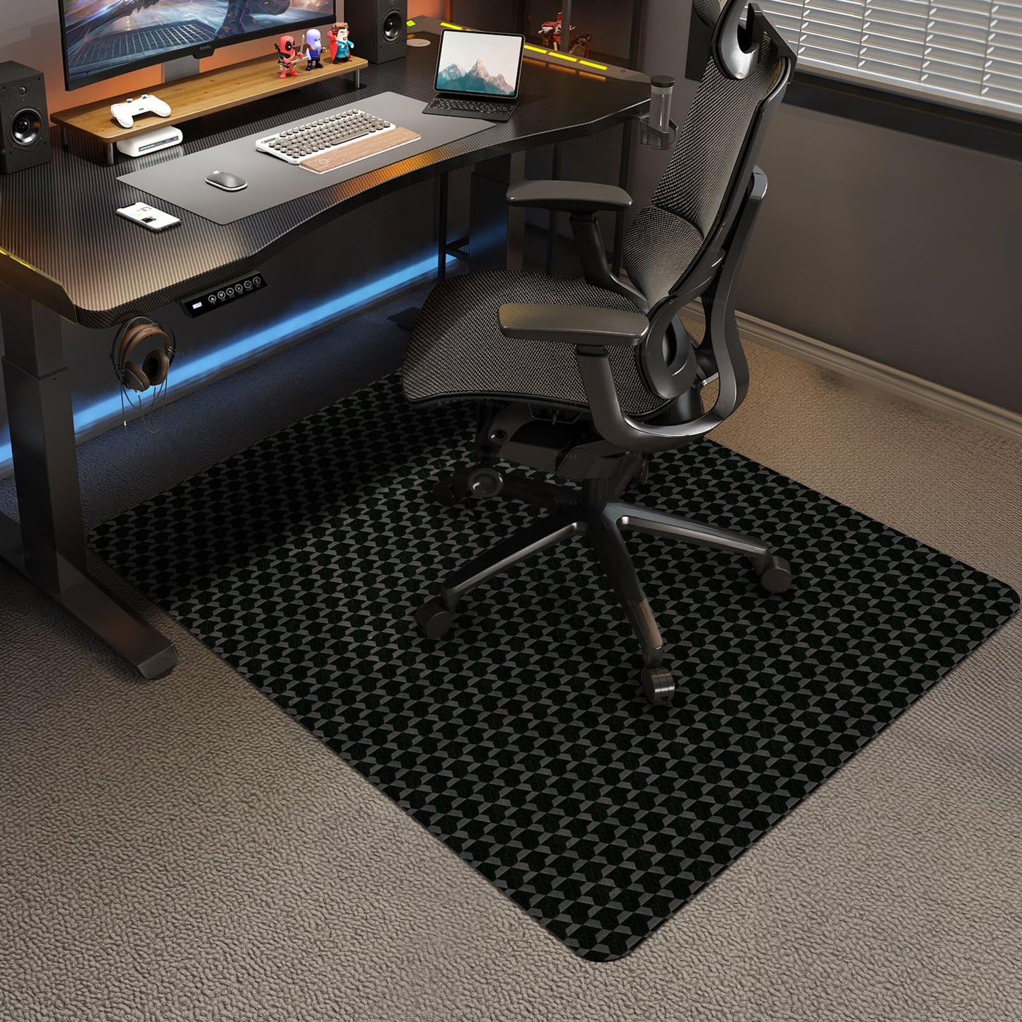 Vicwe Office Chair Mat for Carpet, 48"x36" Anti-Slip Waterproof Floor Protector Desk Chair Mat for Rolling Chairs, Heavy Duty Chair Mat with Studs,Easy Glide Floor Mat for Home,Gaming