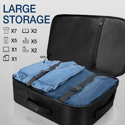 Dinictis Travel Backpack Carry on Flight Approved, Backpack Suitcase for Travel, Personal Item Travel Bag fits 17 inch Laptop-Black