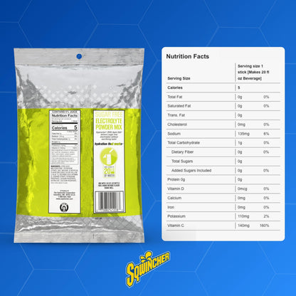 Sqwincher Zero Qwik Stik, Sugar Free, Low Calorie, Low Sodium Electrolyte Powder Hydration Drink Mix, Lemon Lime, .11 0z Packet (Pack of 50)
