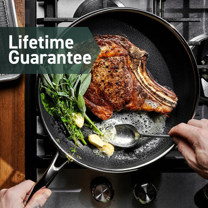 HexClad Hybrid Nonstick 12-Inch Frying Pan, Stay-Cool Handle, Dishwasher-Friendly, Oven-Safe Up to 900°F, Induction-Ready, Compatible with All Cooktops