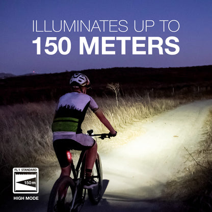 Energizer X400 Rechargeable Bike Light, IPX4 Water Resistant, Compact and Lightweight Design, Front Clip Light and Rear LED Light for Visibility Black