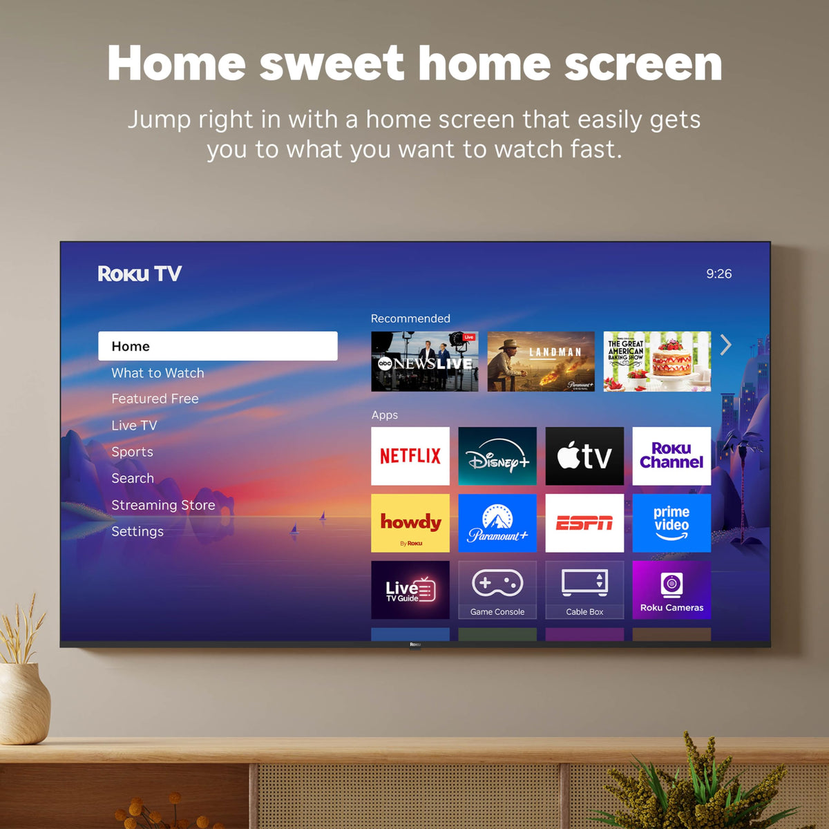 Roku Smart TV 2025 – 55-Inch Select Series, 4K HDR TV – Roku TV with Enhanced Voice Remote – Flat Screen LED Television with Wi-Fi for Streaming Live Local News, Sports, Family Entertainment