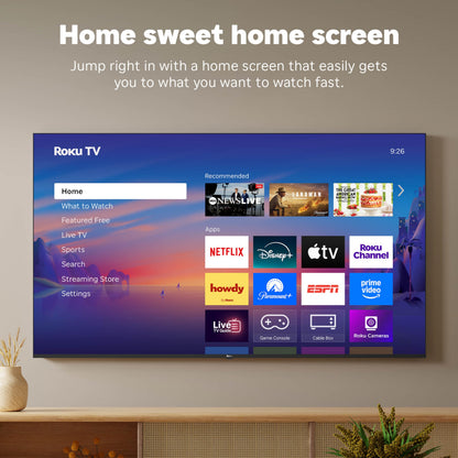 Roku Smart TV 2025 – 55-Inch Select Series, 4K HDR TV – Roku TV with Enhanced Voice Remote – Flat Screen LED Television with Wi-Fi for Streaming Live Local News, Sports, Family Entertainment