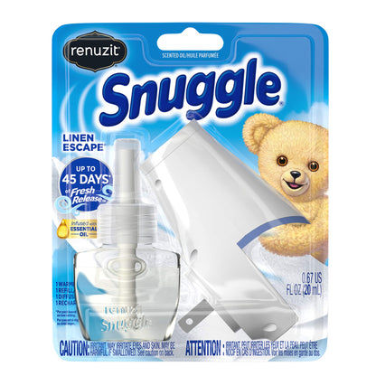 Renuzit Snuggle Scented Oil Refill Air Freshener & Plugin Warmer, Linen Escape Starter Kit