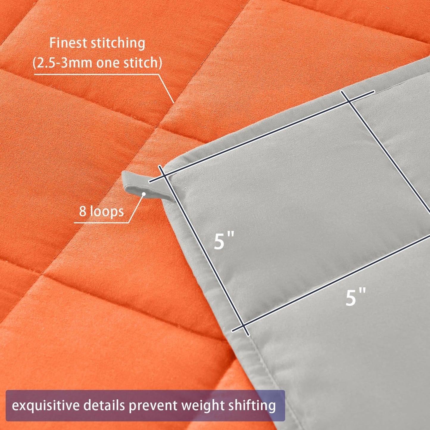 yescool Weighted Blanket for Adults (15 lbs, 60" x 80", Orange) Cooling Heavy Blanket for Sleeping Perfect for 140-160 lbs, Queen Size Breathable Blanket with Premium Glass Bead, Machine Washable