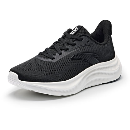 ANTA Women’s Running Shoes, Lightweight Cushioned Breathable Sneakers, Comfortable Trainers with Slip Resistant Outsole for Jogging, Workout, Daily Walking, Black/White, 9.5