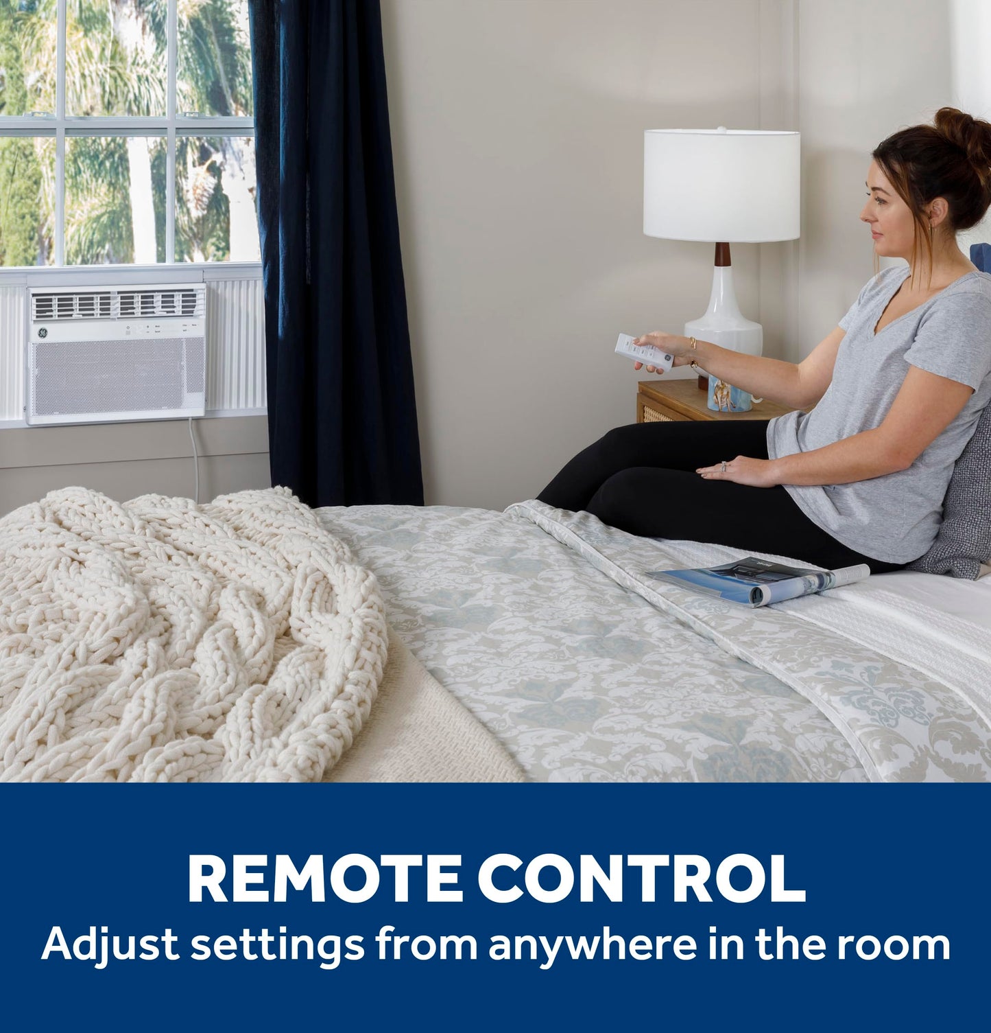 GE AWCS12WWA Window Air Conditioner, Wi-Fi Enabled, Energy-Efficient Cooling for Large Rooms up to 550 sq ft, Easy Install Kit, Control Using Remote or Smartphone App, New 12,000 BTU, White