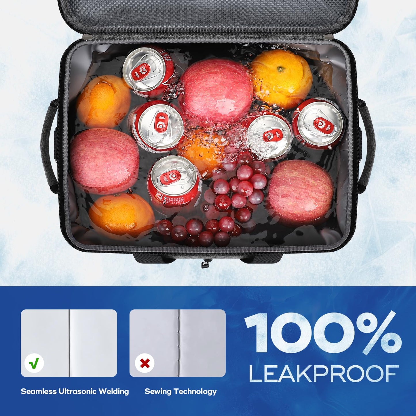 Maelstrom Soft Cooler Bag,Soft Sided Cooler,30 Cans Collapsible Cooler,Insulated Ice Chest,Large Leakproof Camping Cooler,Portable Travel Cooler for Kayaking,Beach,Gray, MSCB03