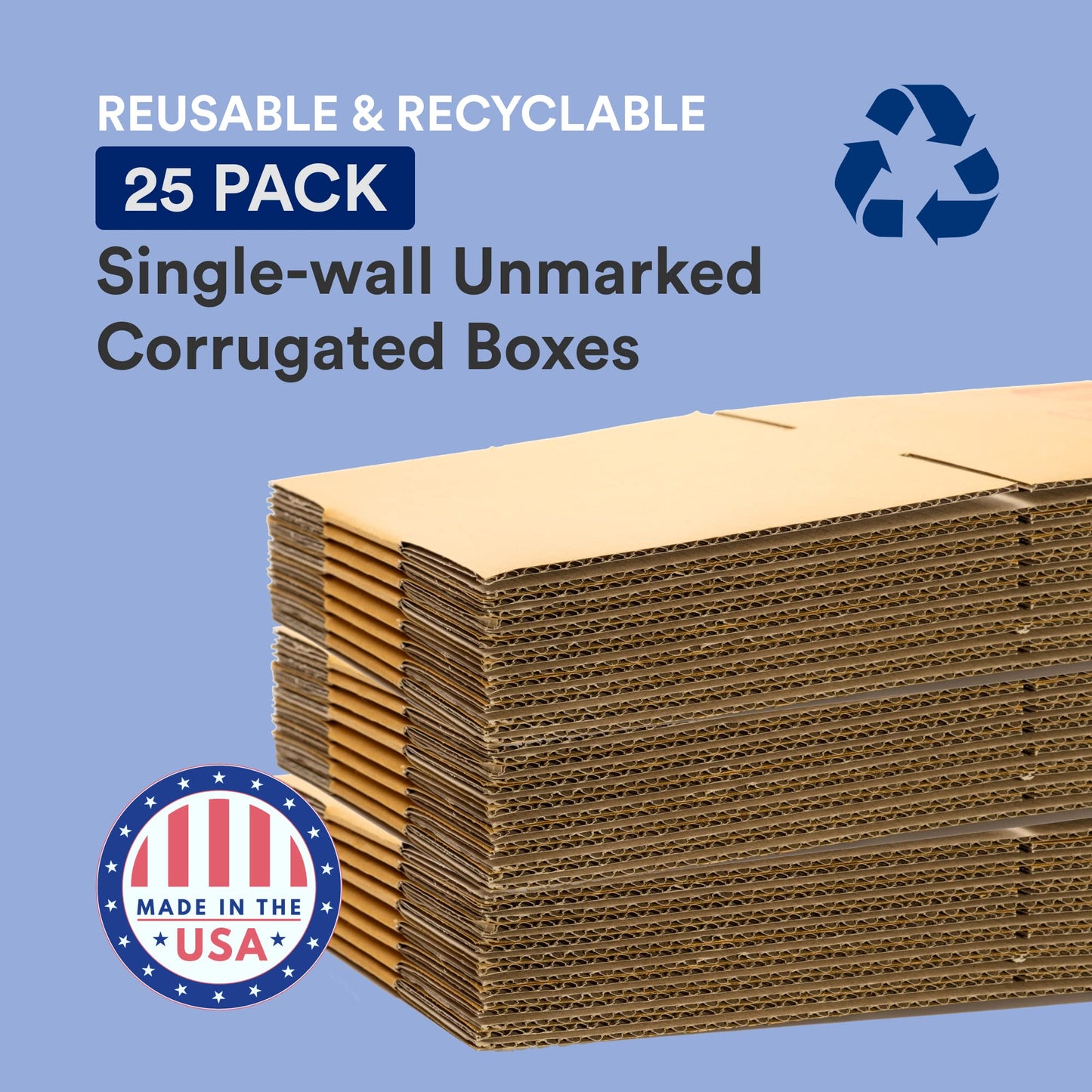 BOX USA Shipping Boxes Small 10"L x 8"W x 6"H, 25-Pack | Corrugated Cardboard Box for Packing, Moving and Storage