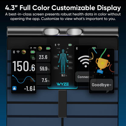 Wyze Scale Ultra BodyScan Smart Scale with Handle – Wi-Fi & Bluetooth Body Composition Scale for Weight, BMI, Body Fat, Muscle Mass, and Segmental Measurement, Black