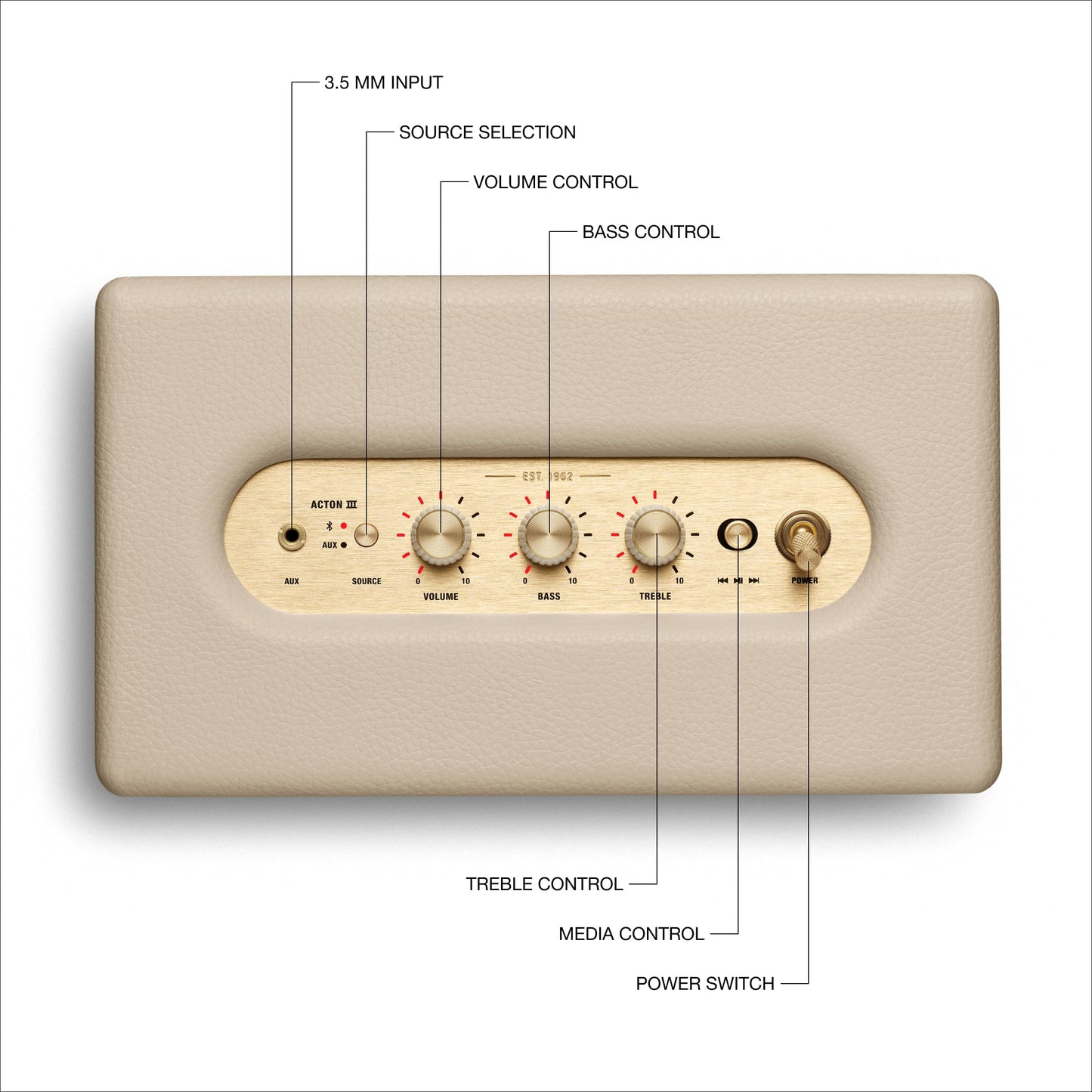 Marshall Acton III Bluetooth Speaker - Cream