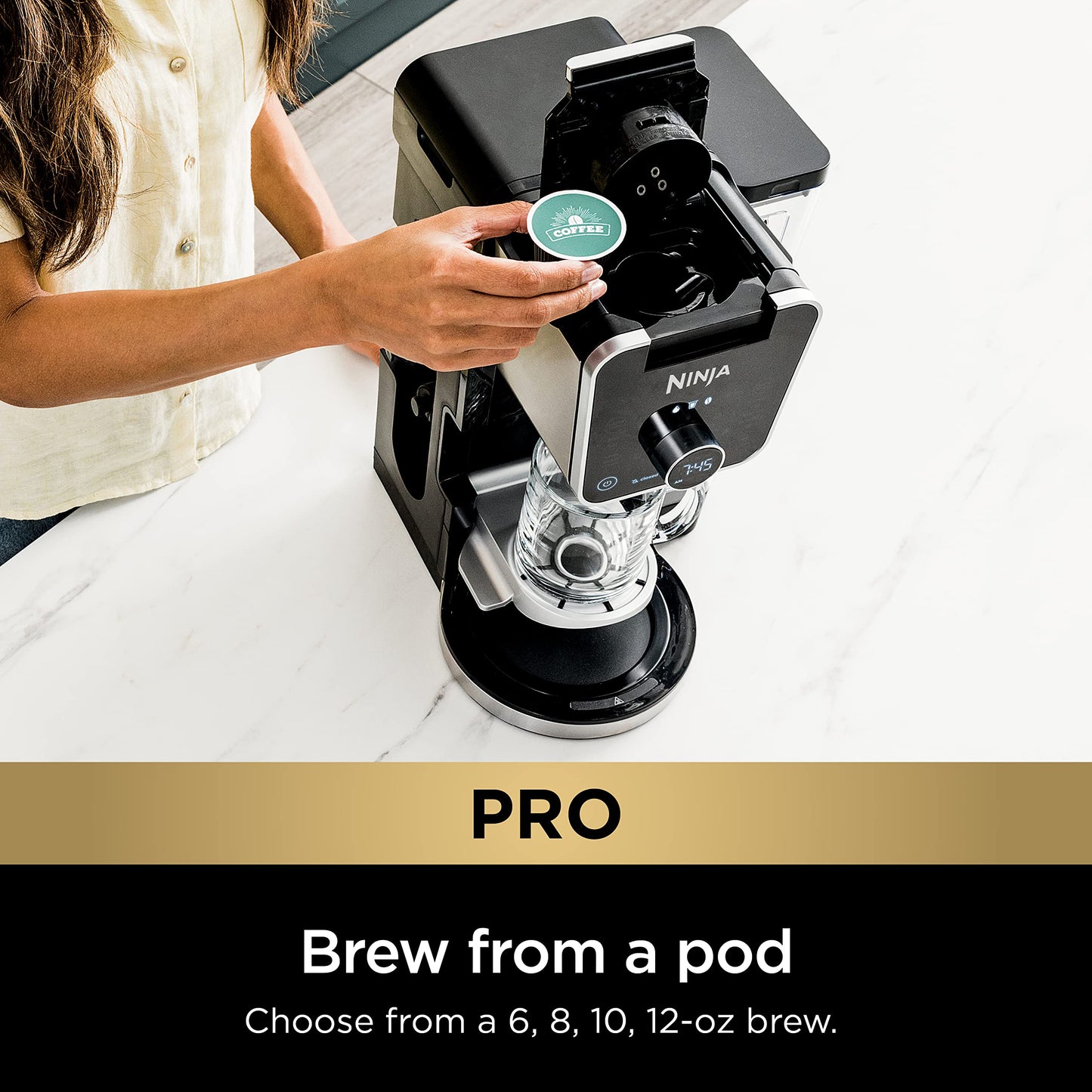 Ninja Hot and Iced Coffee Maker, Single Serve Coffee Maker and Drip Coffee Machine, DualBrew Pro Specialty 12-Cup with K-Cup Combo, Includes Permanent Filter, CFP307