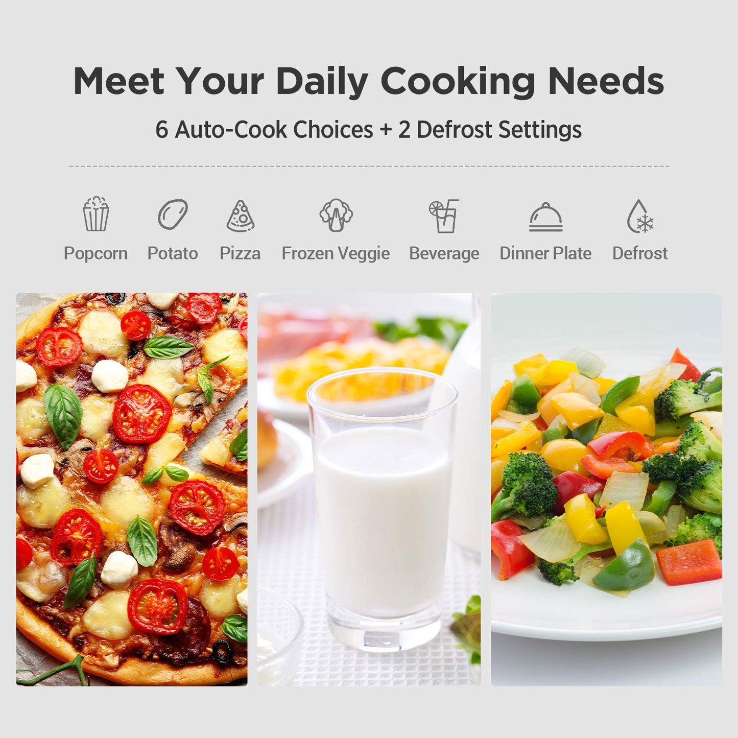 COMFEE EM720CPL-PMB Countertop Microwave Oven with Sound On/Off, ECO Mode and Easy One-Touch Buttons, 0.7 Cu Ft, Black