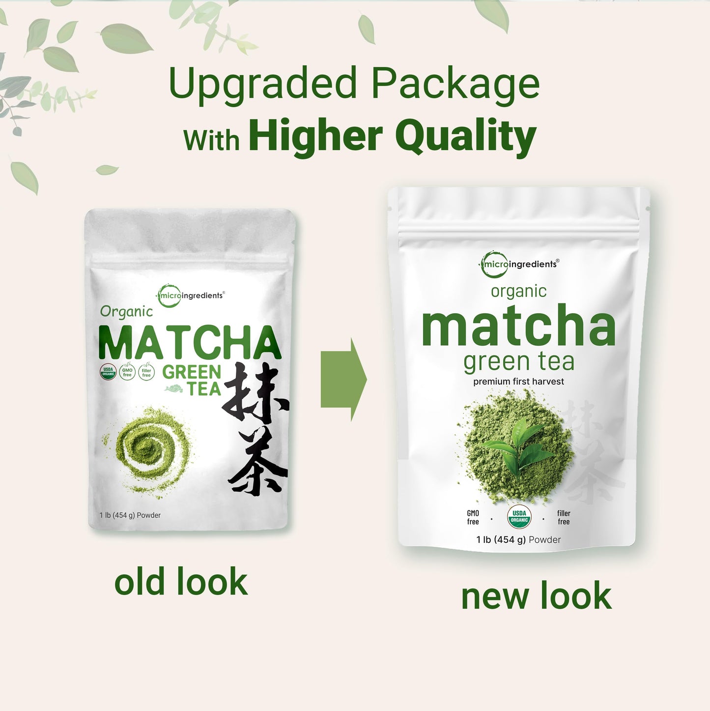 Micro Ingredients Organic Matcha Green Tea Powder, 1 lb | First Harvest, Culinary Grade from Japan | 100% Pure & Unflavored | Great for Tea, Latte & Smoothies | Non-GMO, No Sugar, Eco-Friendly Packaging