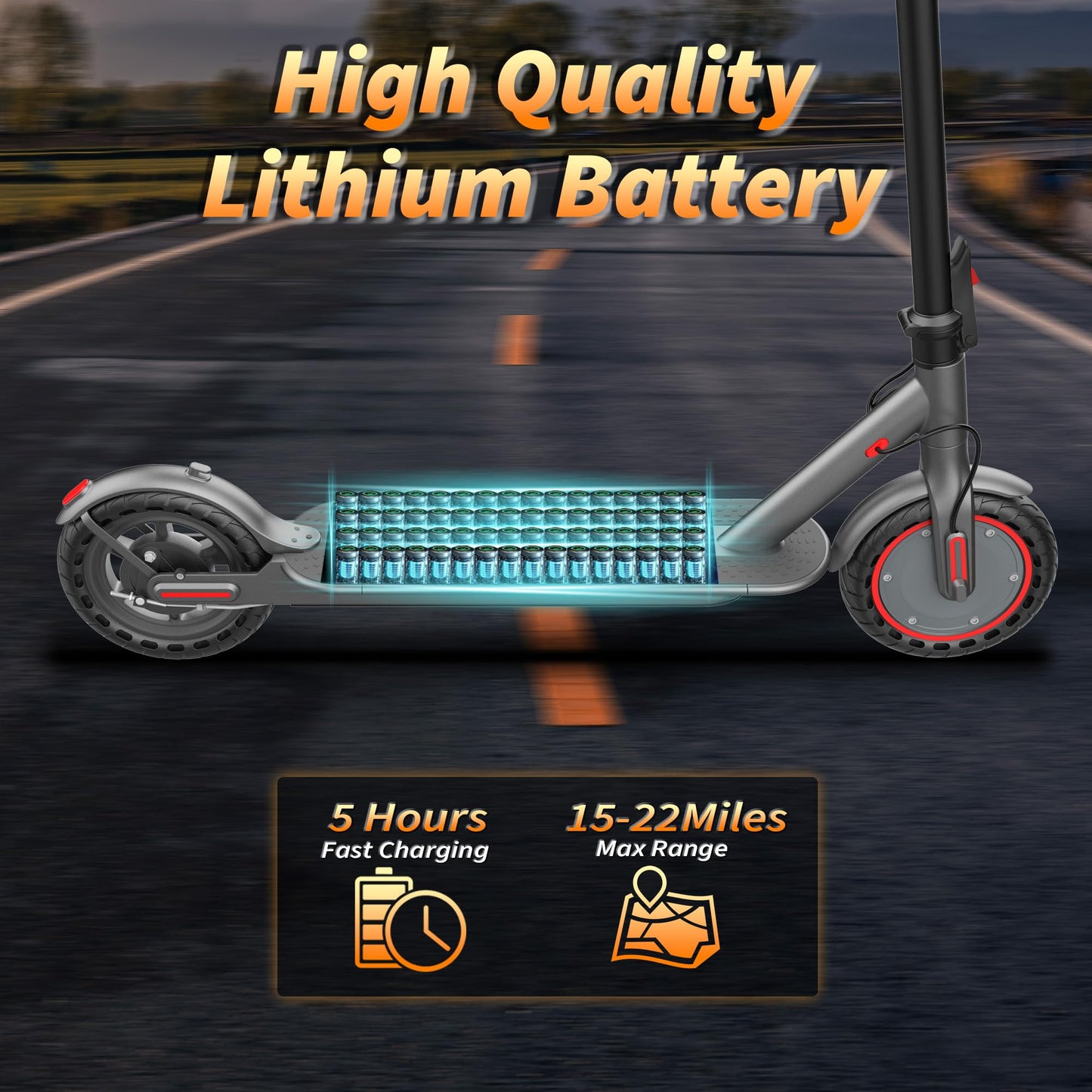 Electric Scooter Adults, Powerful 350W E-Scooter, Max 19 Mph & 15-19 Miles Range Scooters, Folding Scooters with 8.5" Solid Tires, Commuting Scooter Kick Scooter with APP Control (JS03-21Miles-350W)