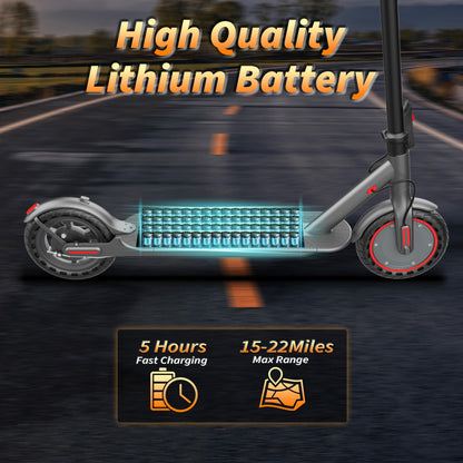 Electric Scooter Adults, Powerful 350W E-Scooter, Max 19 Mph & 15-19 Miles Range Scooters, Folding Scooters with 8.5" Solid Tires, Commuting Scooter Kick Scooter with APP Control (JS03-21Miles-350W)