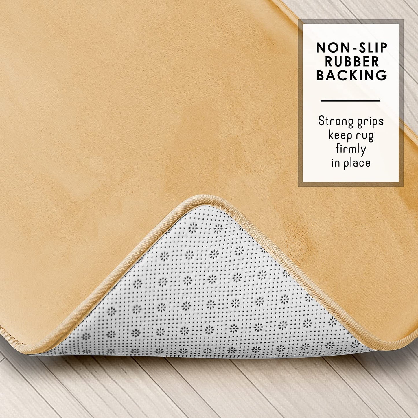 Clara Clark 2 Piece Bathroom Rugs Bath Mat Set, Velvet Memory Foam Bath Mats for Bathroom - Non-Slip, PVC Backing Bath Rugs, Washable - Dries Quickly, Cream