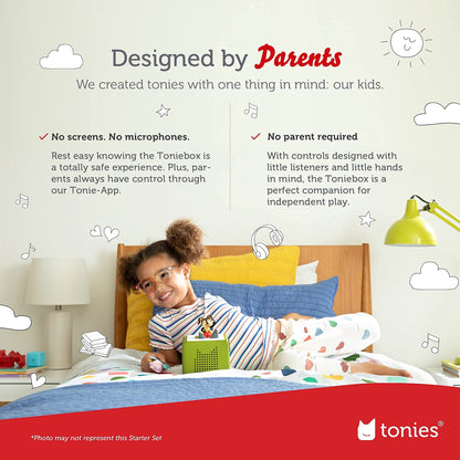 Toniebox Audio Player Starter Set with Playtime Puppy - Listen, Learn, and Play with One Huggable Little Box - Light Blue