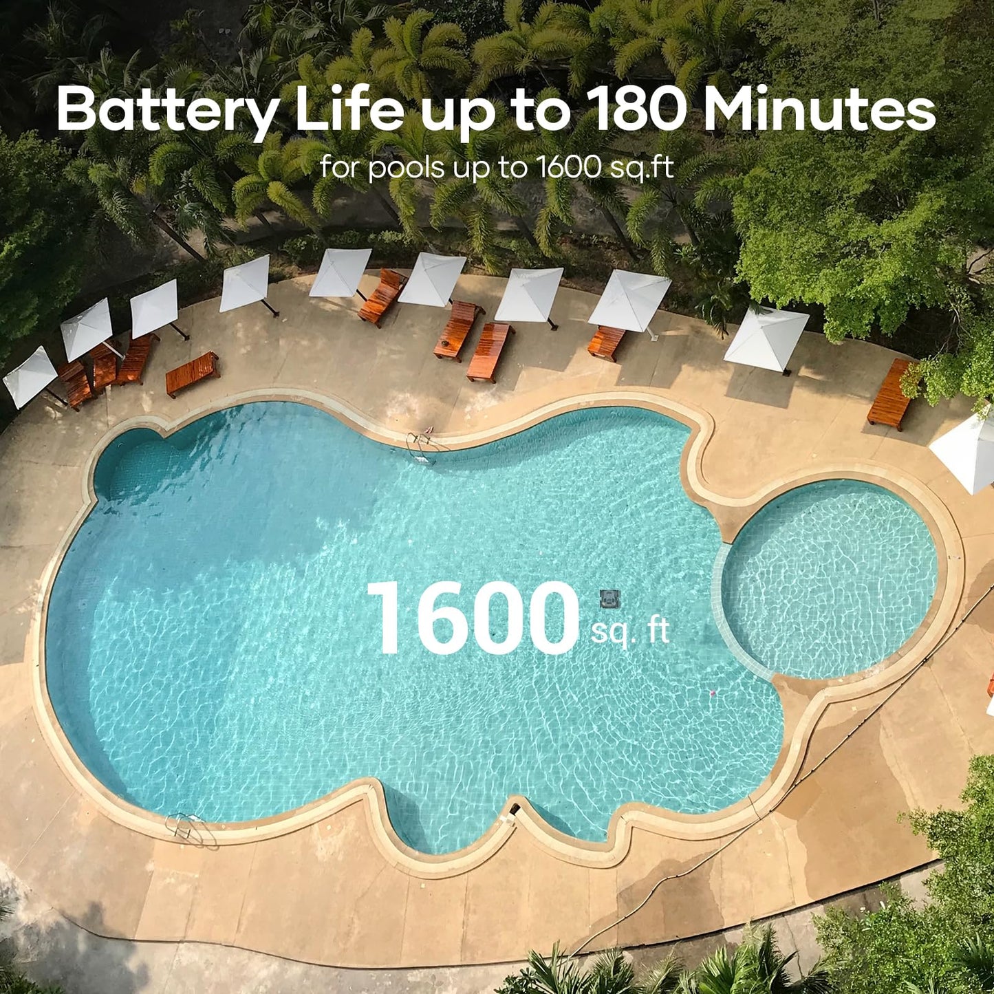 AIPER Cordless Robotic Pool Cleaner, WavePath Navigation, Wall-Climbing, Quad-Motor, 150 mins Runtime for Inground Pools up to 1,600 sq.ft, Seagull Pro ZT6002 (Renewed)