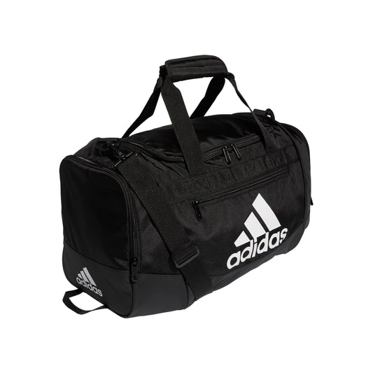 adidas Unisex Defender 4.0 Gym Duffel Bag for Men and Women, Black/White, Small (38L)