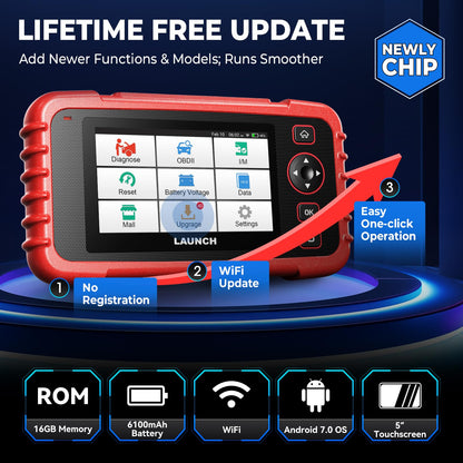 OBD2 Scanner LAUNCH CRP129X V2.0 Elite Scan Tool, Upgrade of CRP123X, 12 Reset Services, ABS/SRS/Transmission/ Check Engine Car Code Reader, Lifetime Free Update, FCA AutoAuth & Auto VIN, Battery Test