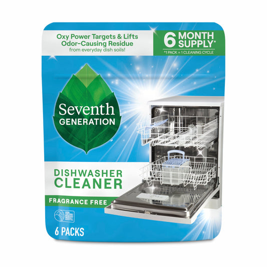 Seventh Generation Dishwasher Cleaning Packs 6 Count Free & Clear Removes odor-causing residue Powered by oxy power