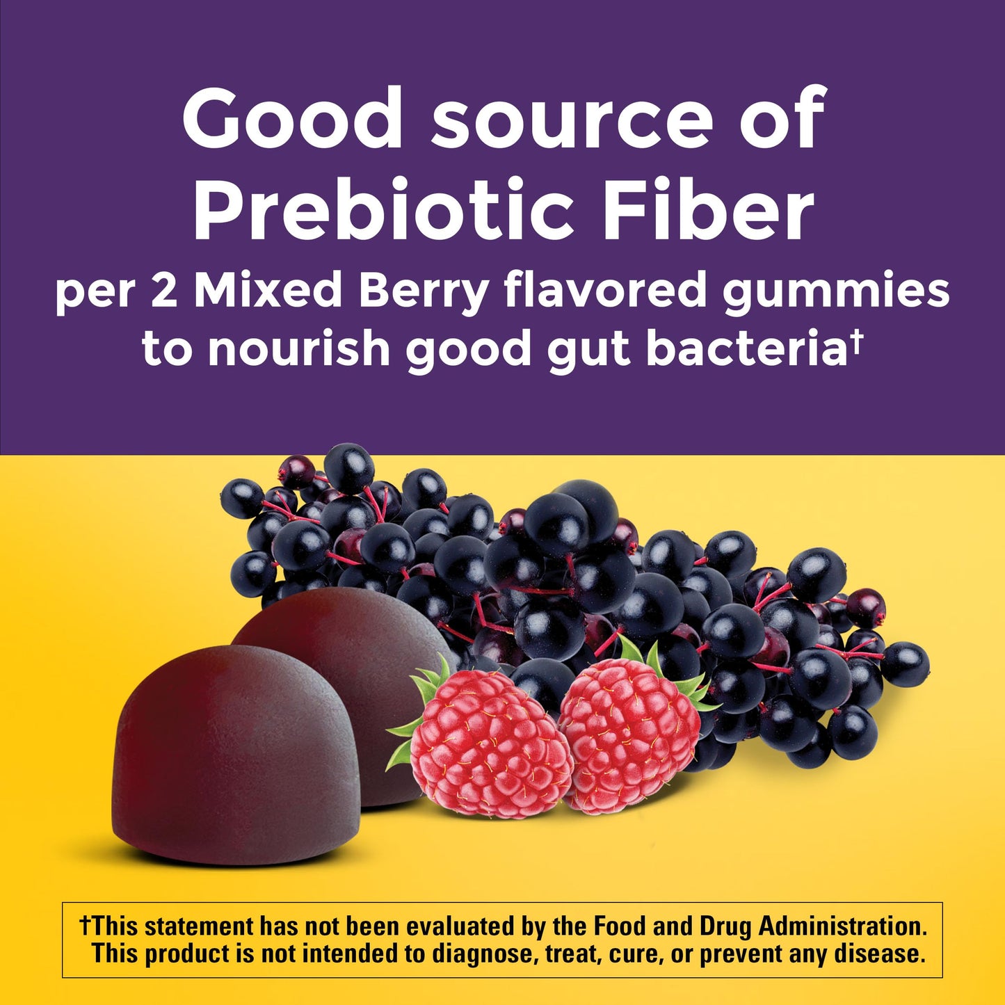 Nature Made Probiotic + Prebiotic Fiber Gummies, Gut Health, Fiber Supplement and Probiotics for Digestive Health, 50 Gummies, 25 Day Supply