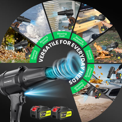 Electric-Cordless-Leaf-Blower - 400000RPM Handheld Leaf Blower - 2 X 4.0Ah Batteries and Charger Included, Lightweight Leaf Blowers for Patio Cleaning