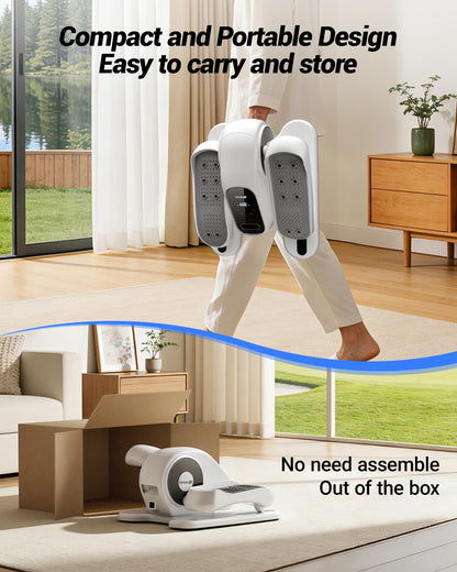 Under Desk Elliptical Machine, Electric Leg Exerciser for Seniors, Quiet & Portable Electric Seated Eclipse Exercise Training Machine with Remote, 12 Level Speeds & Mute Function, Manual & Auto Mode