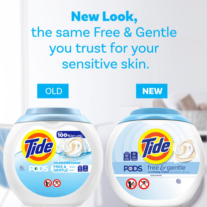 Tide PODS Free & Gentle Liquid Laundry Detergent Pacs, 76 count