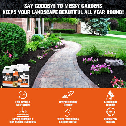 Mulch Glue for Landscaping, 1Gallon Rock Glue, Fast-Dry No-Toxic Long-Lasting, Strong Pebble Binder, Pea Gravel Binder for Garden, Pine Straw for Outdoor, Mulch Lock and Pea Gravel Stabilizer