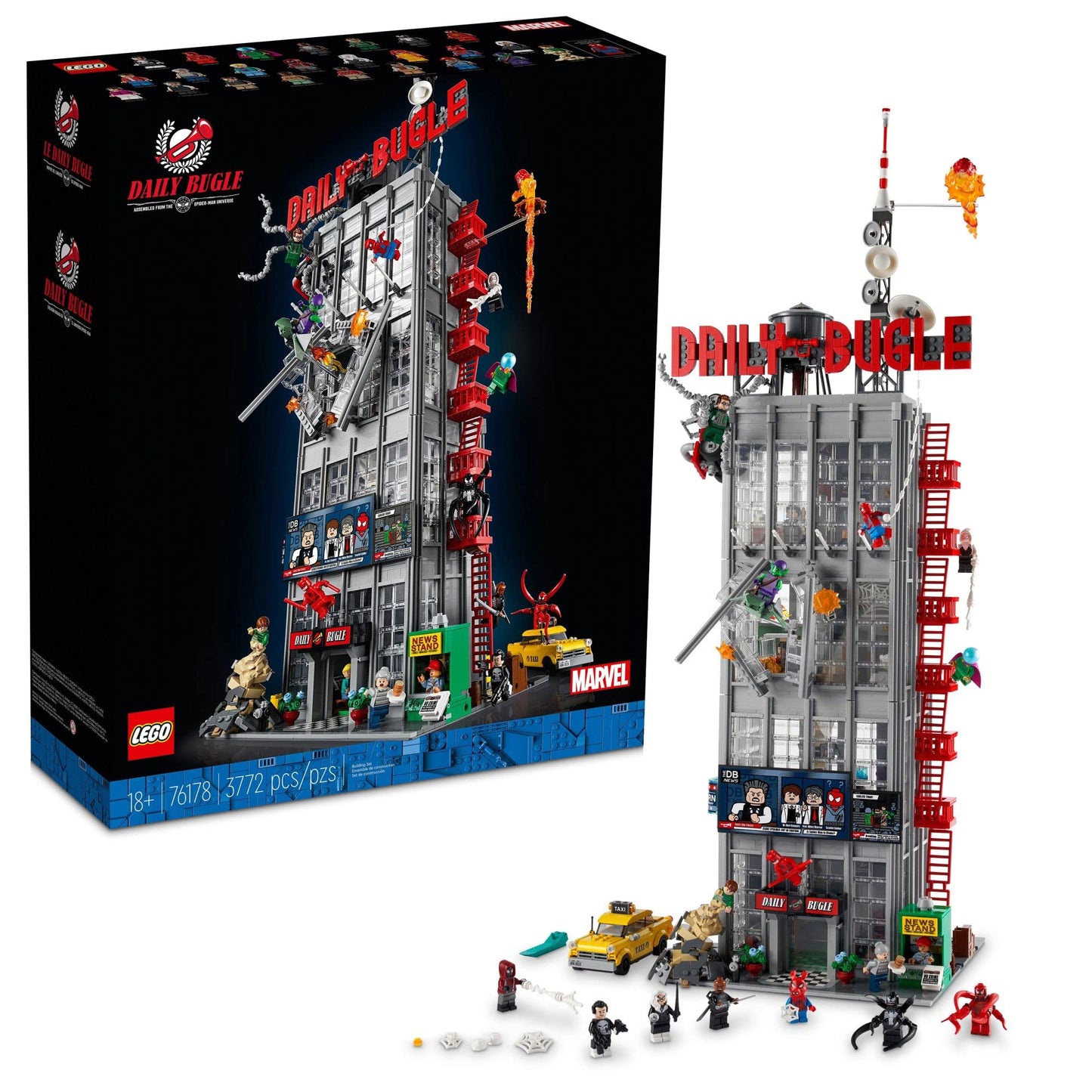 LEGO Marvel Spider-Man Daily Bugle Building Sets for Adults - Display as Office or Bookshelf Decor - Gifts for Men & Women Fans - 25 Minifigures - 76178