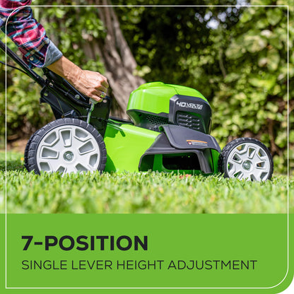 Greenworks 40V 21" Brushless Cordless (Smart Pace / Self-Propelled) Lawn Mower (75+ Compatible Tools), (2) 4.0Ah Batteries and Charger Included