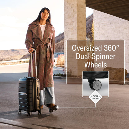 Samsonite Freeform 28-Inch Large Luggage with Dual 360° Spinner Wheels - Checked Suitcase - TSA Lock, Airline-Approved - Lightweight Durable Polypropylene Expandable Hardshell - Light Grey