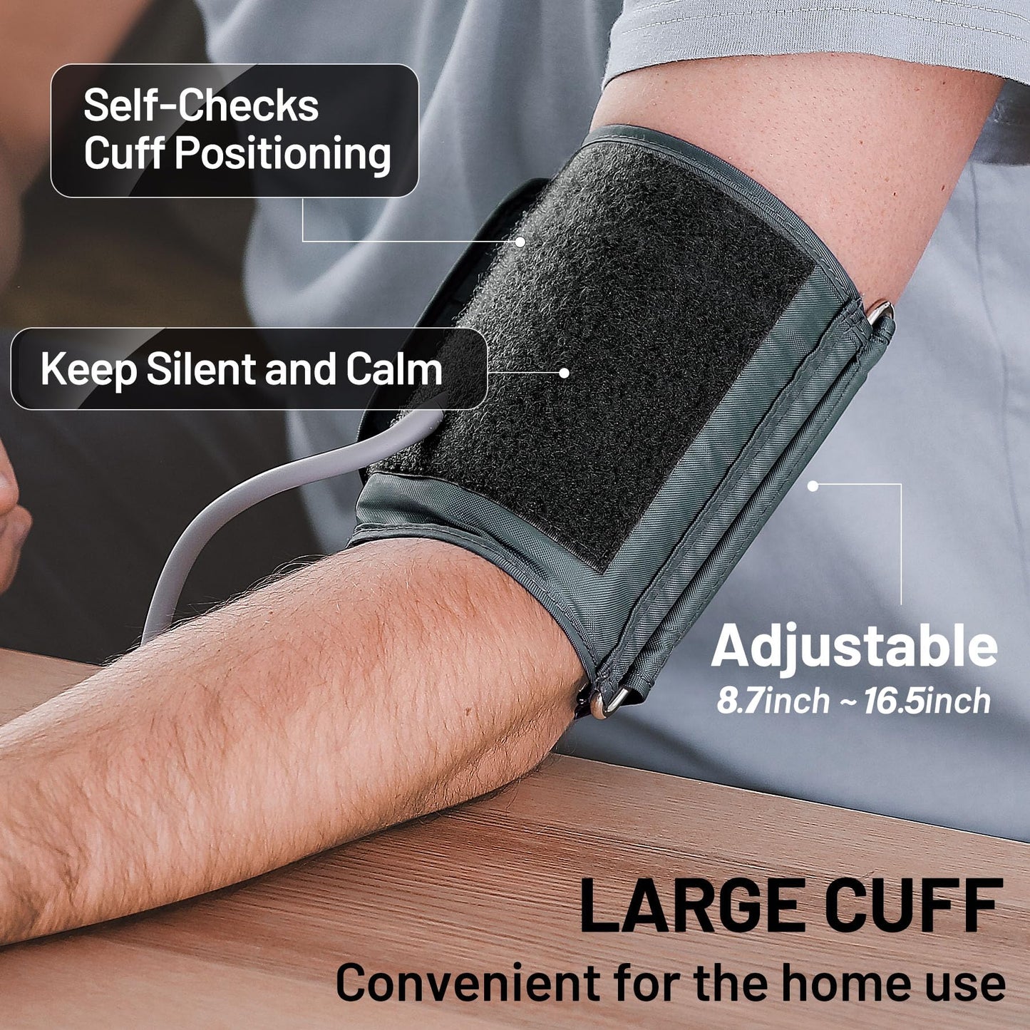 Blood Pressure Monitor Upper Arm Monitors for Home Use Adjustable 8.7"-16.5" Cuff LED Display 2x120 Memory Intelligent Voice Portable Machine with Storage Bag