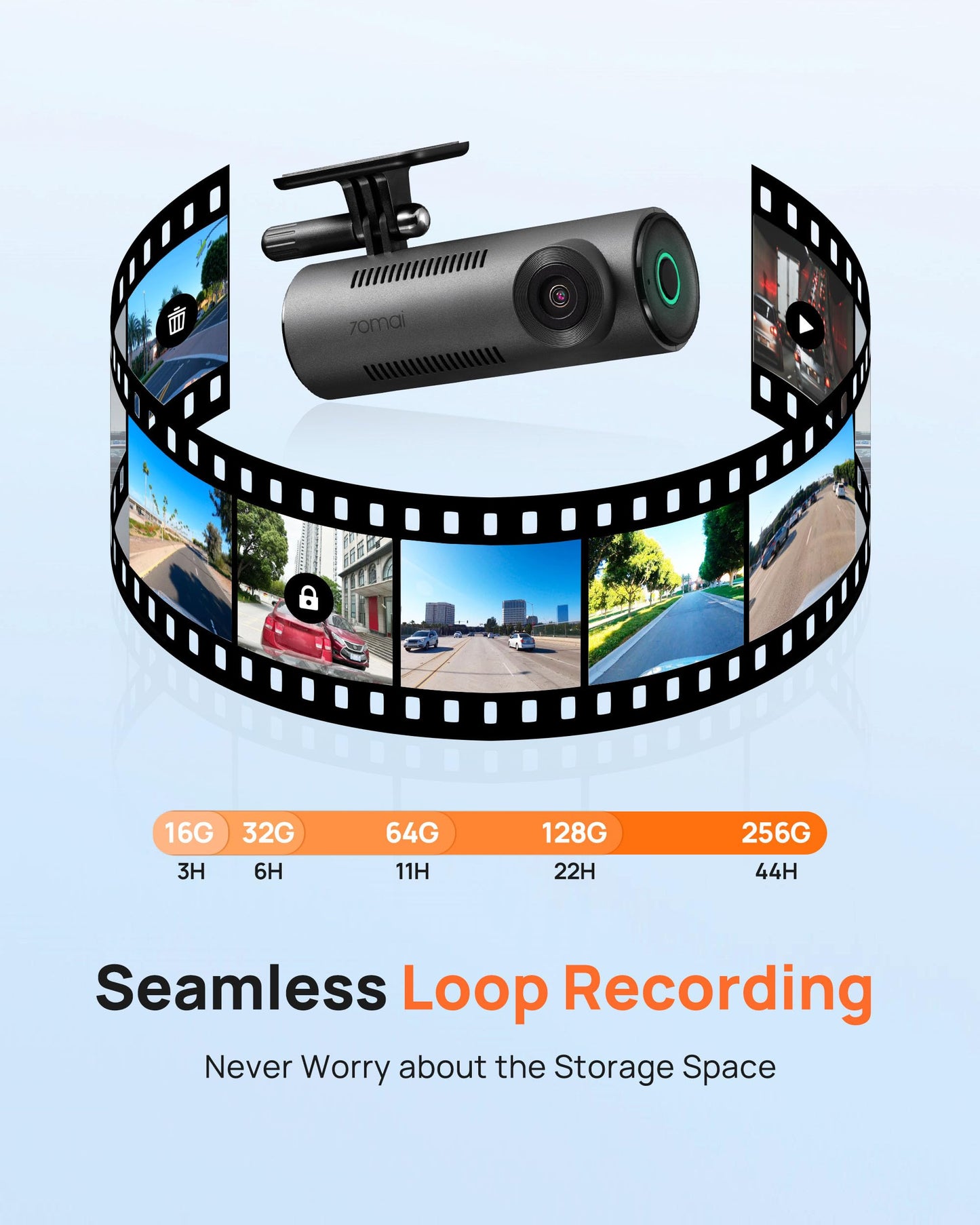 70mai Dash Cam M310, Dash Camera for Cars 1296P QHD, Smart Dash Cam Front Built in WiFi, 130° Wide-Angle FOV, WDR, Night Vision, iOS/Android Mobile App, Loop Recording, Parking Monitor, Time-Lapse