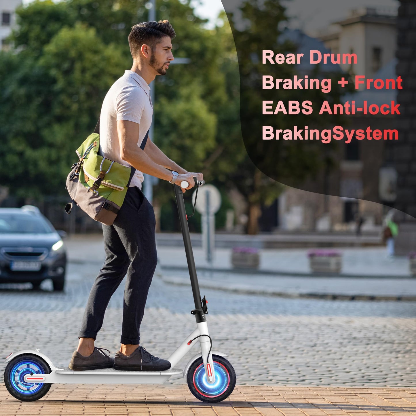 MAXSHOT Electric Scooter Adults & Big Kids, 350W Powerful Motor, Top Speed 12/16/19MPH, 12/16/21Miles Range, 8.5" Solid Tires Folding Commuter Escooter for Commuting, APP Control