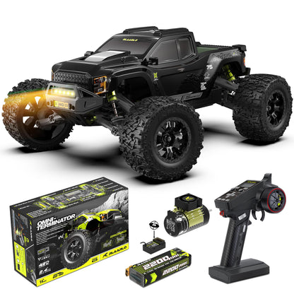 RIAARIO 1/10 Brushless RC Cars, Monster Truck, 50+ MPH, 4WD, Waterproof, Carbon Fiber, Black, Ages 8+